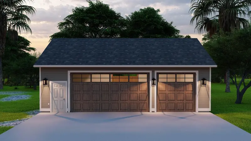 Flexible Detached Garage Plan With Workshop And Three-Car Parking Capacity 1