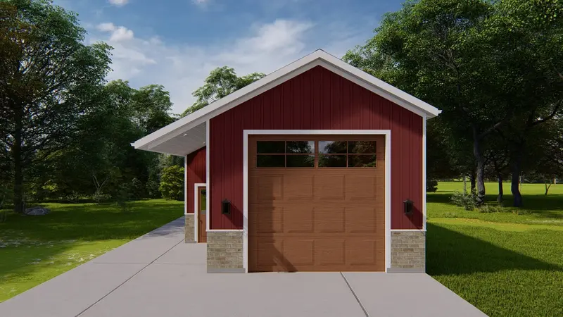 Four-Car Detached Garage Plan With Ample Storage And Covered Entry Porch 1