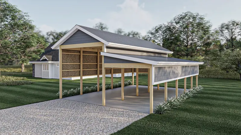 Functional Rv Garage Plan: 28’X40’ Post-Frame Carport With High 15’ Clearance And Dual-Bay Capacity 1