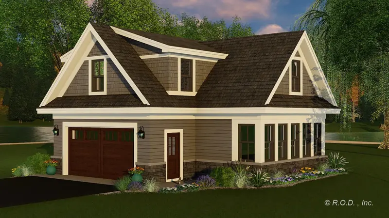 Garage Apartment Plan: Workshop Space + Private Second-Floor Living Area 1