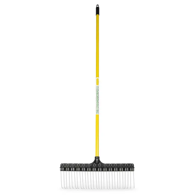 Groundskeeper Ii 21-Inch Rake With 55-Inch Yellow Ergonomic Handle 1