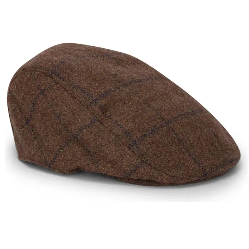 Hoggs Of Fife Windowpane Tweed Cap With Waterproof Finish 1