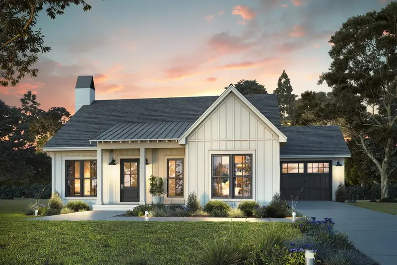 Intimate Country Home: 2 Bedrooms, Porch-Framed Exterior & Effortless Open Floor Plan 1
