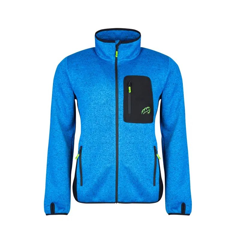 Kudu Plus Melange Knit Jacket In Deep Blue 1