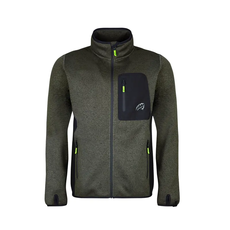 Kudu Plus Melange Knit Jacket In Earthy Olive 1
