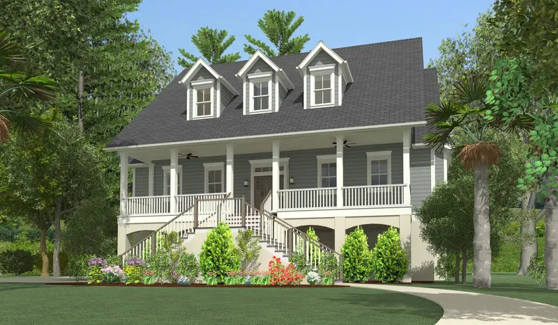 Low Country-Style 3,089 Sq Ft Home Featuring Wraparound Porches And Loft Space 1