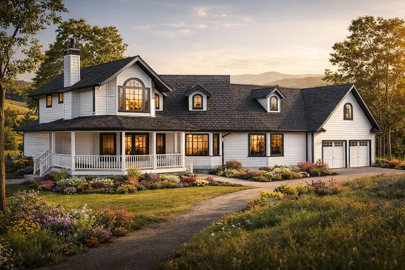 Luxury Country Residence With Wraparound Porch And Two-Story Great Room | 2,637 Sq Ft 1