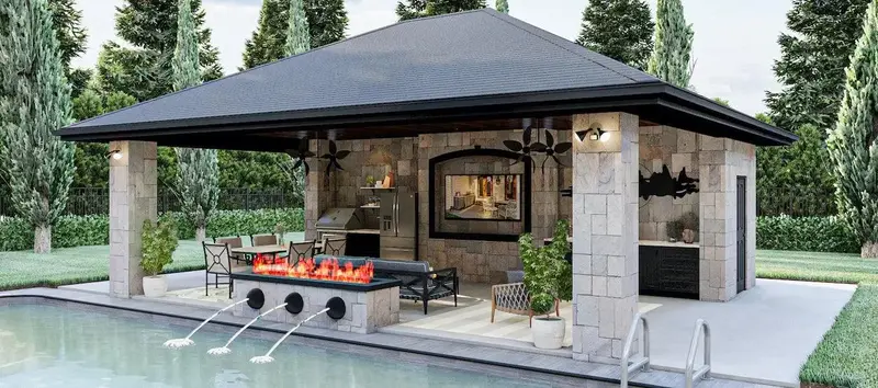 Minimalist Pool House: 182 Sq Ft Compact Retreat For Leisure & Guests 1