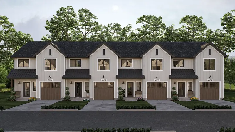 Modern Farmhouse Quadplex: Twelve-Bedroom Multi-Family Layout With Four Independent Garages (5,856 Sq Ft) 1