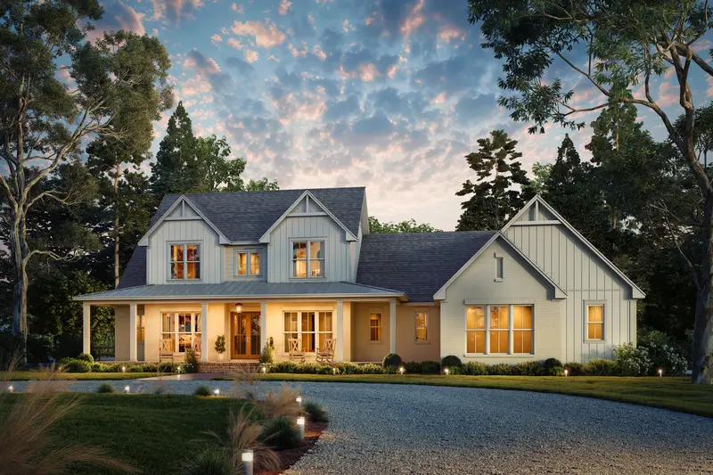 Modern Farmhouse With Five Bedrooms, Game Area, And Dual Porch Design 1