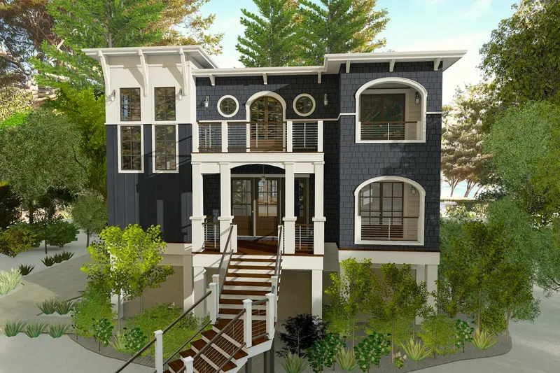 Modern Five-Bedroom Home With Elevator, Expansive Porch Network, And 3,699 Sq Ft Of Refined Living Space 1