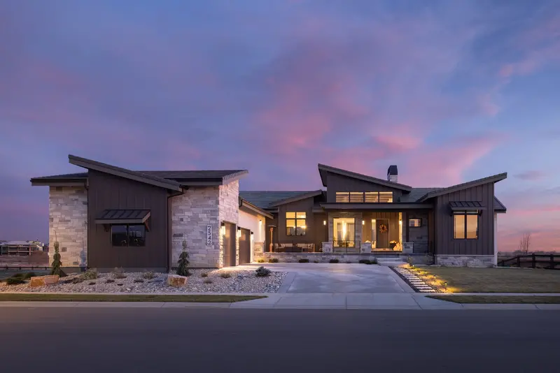 Mountain Contemporary Home With Walkout Basement And Courtyard Garage | 3,037 Sq Ft Architectural Design 1