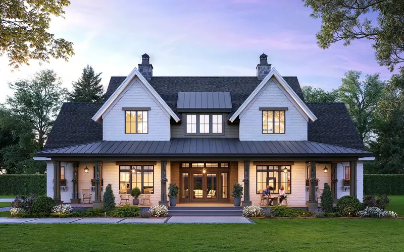 Premium Five-Bedroom Farmhouse Plan With Bonus Area And Dedicated Guest Suite 1