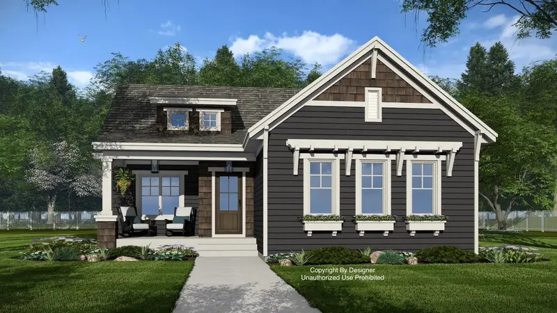 Quaint Bungalow Plan Emphasizing Porch Appeal, Open Interiors, And Comfortable Master Suite 1