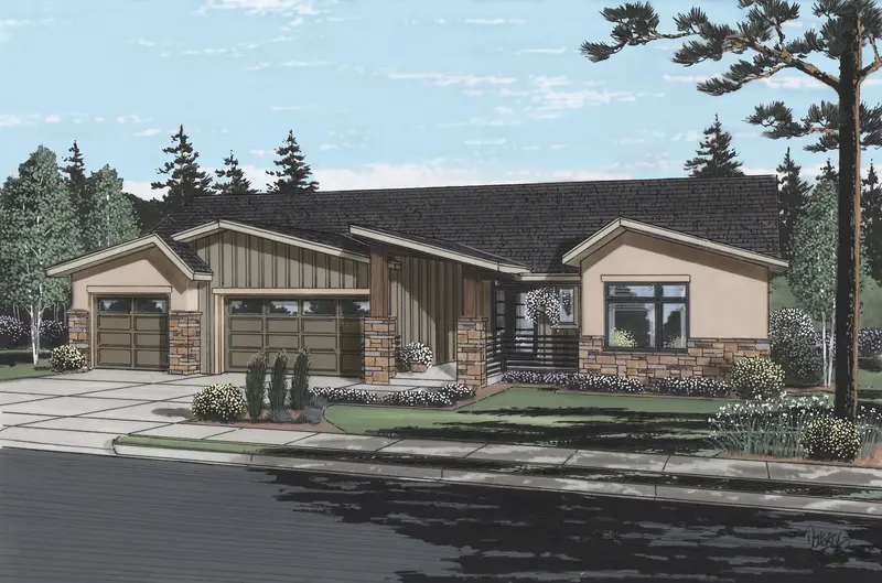 Ranch-Style Home Design With Walkout Basement, 3 Bedrooms, Open Floor Plan, And Triple-Car Garage (3,813 Sq Ft) 1