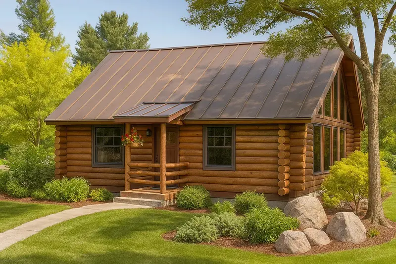 Rustic Log Cabin Home — One Bedroom, 960 Sq Ft, With Attached Two-Car Garage 1