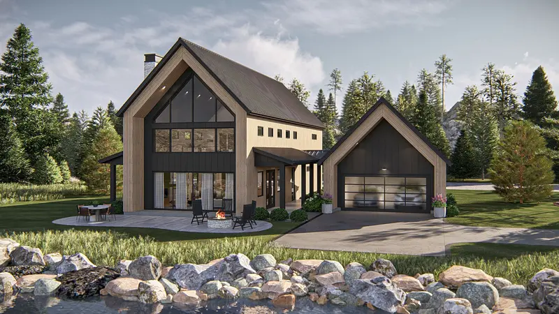 Scandinavian-Inspired Barndominium: 3-Bedroom Residence With Double-Car Garage (2,332 Sq Ft) 1