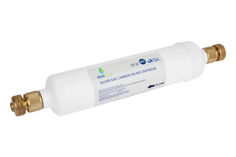 Silver-Impregnated Gac Inline Caravan Water Filter – Includes Fittings 1