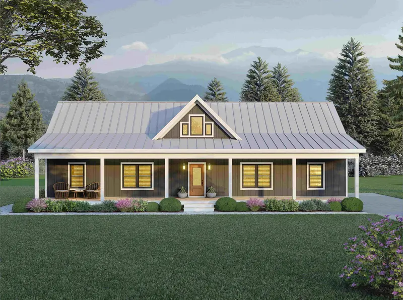 Single-Story Country Residence: 2,046 Sq Ft With Expansive Covered Porches 1