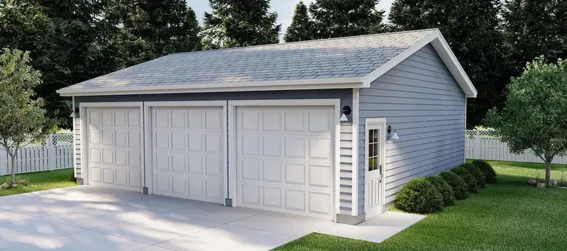Three-Bay Wide Garage Plan Optimized For Storage, Vehicles, And Project Space 1
