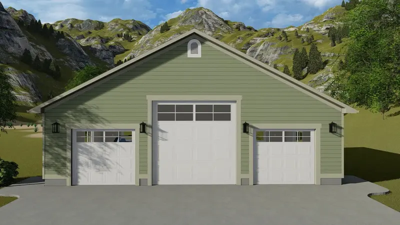Three-Car Detached Garage With Stemwall Foundation And Smart Storage Solutions 1