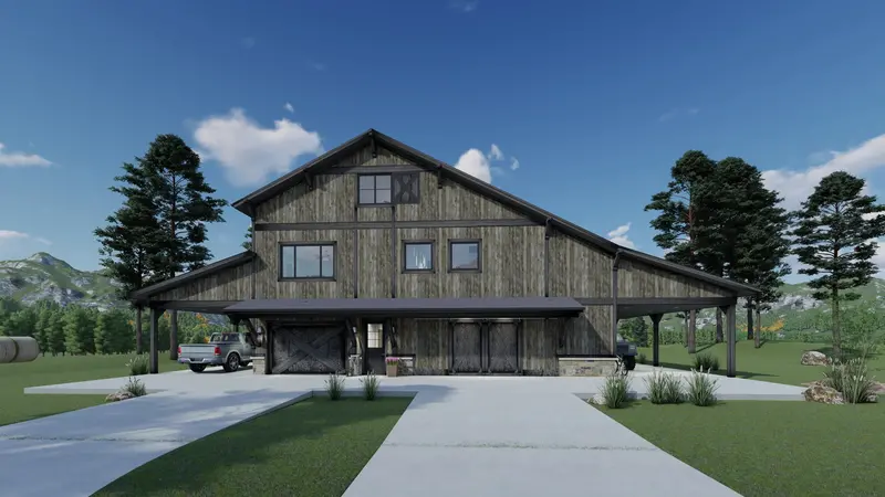 Three-Story Barndominium Featuring Dual Master Suites And Open Loft Living 1