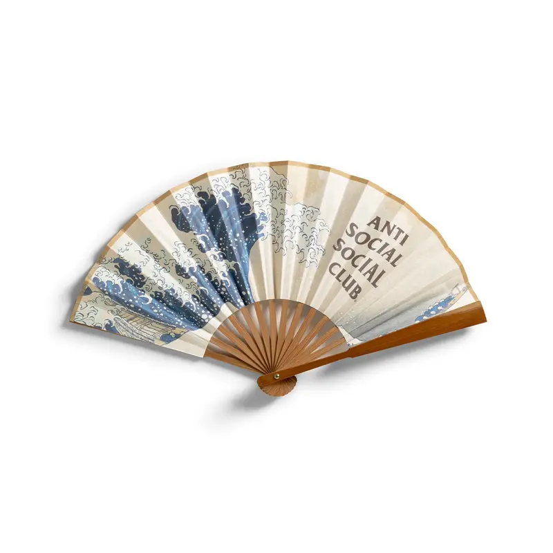 Tonkatsu The Great Wave Folding Fan Art 1