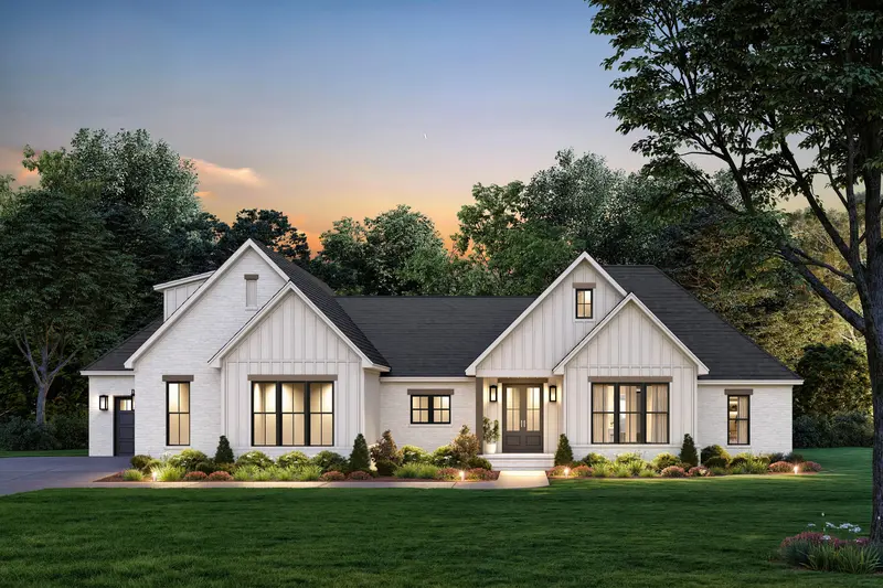 Traditional 4-Bedroom Home Plan Featuring Bonus Space And Triple-Car Garage 1
