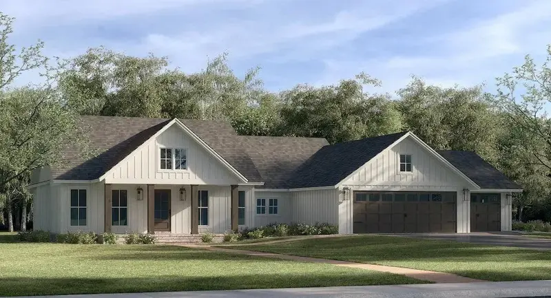 Traditional Family Home With Covered Porches And Attached Garage 1