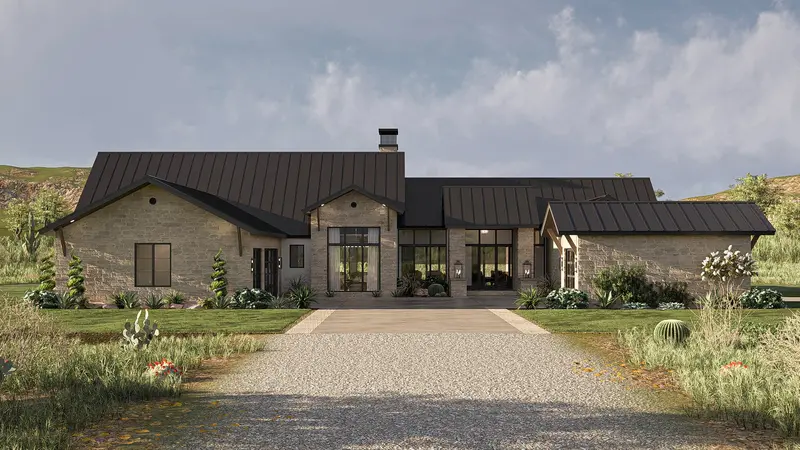 Transitional Modern Home With Four-Car Garage And Outdoor Living Integration | 3,283 Sq Ft Single-Level Layout 1