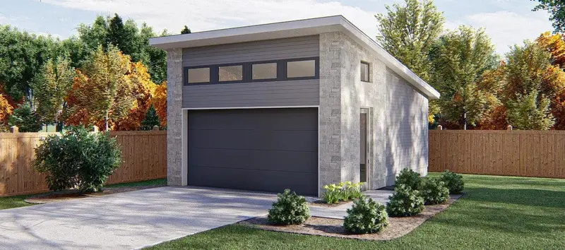 Two-Bay Garage Plan: 520 Sq Ft Functional Vehicle & Storage Solution 1