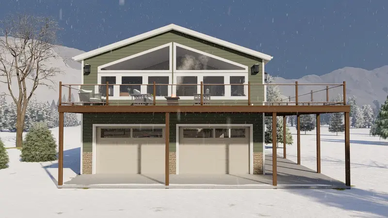 Two-Bedroom Garage Apartment With Six-Vehicle Garage And Expansive Deck 1