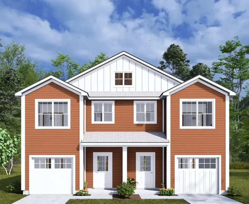Two-Story Duplex Plan: 3 Bedrooms, Dual Garages, And Efficient Footprint 1