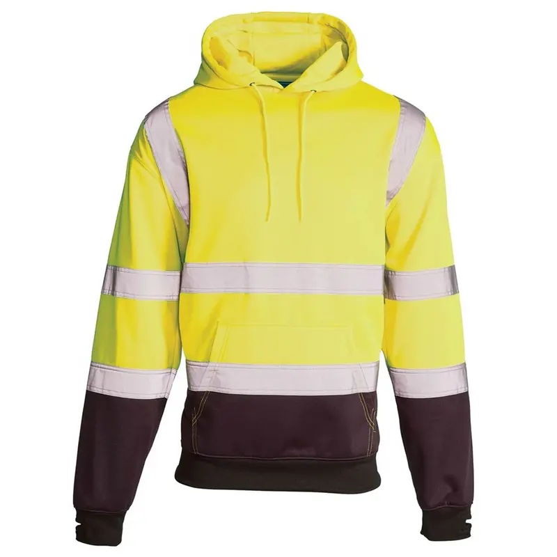 Two-Tone Hi-Vis Reflective Hooded Sweatshirt – Stylish & Compliant 1