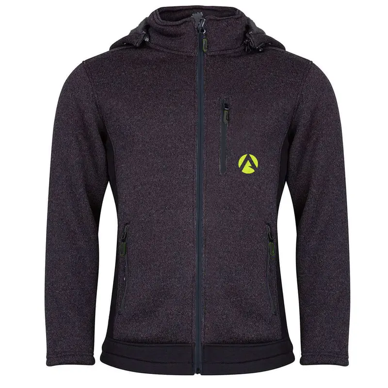 Yeti Fleece-Lined Knit Hooded Jacket – Grey 1