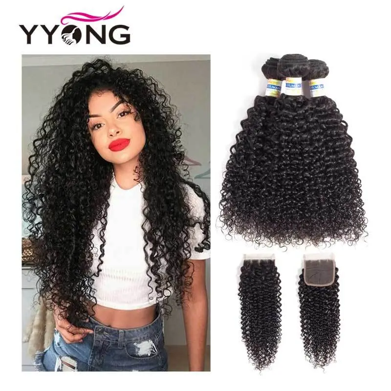 Yyong Brazilian Kinky Curly Human Hair Weave 1