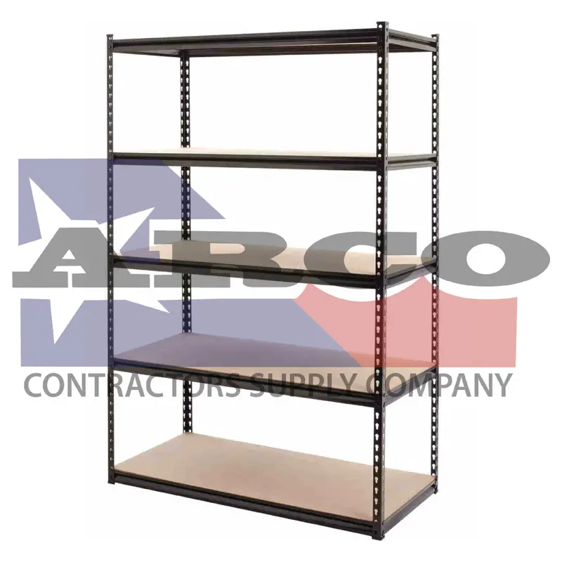 Z-Beam 5-Tier Steel Shelving Unit – 48 In. W × 72 In. H × 24 In. D Black Powder-Coated Frame 1