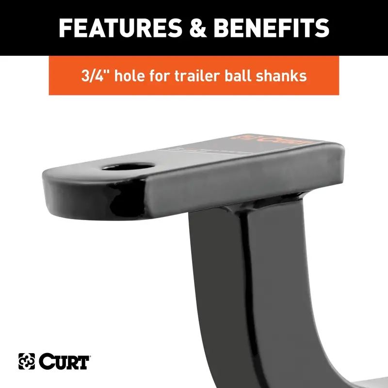 Curt Class 2 Ball Mount – 1-1/4" Shank, 5" Rise, 11-5/8" Length, 3,500 Lb Capacity 1