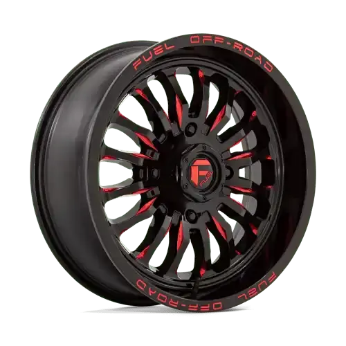 Fuel Off-Road D822 Alloy Wheels – 18X7 Inches, 4X137 Bolt Pattern, Gunmetal-Black With Red Mill Accent 1