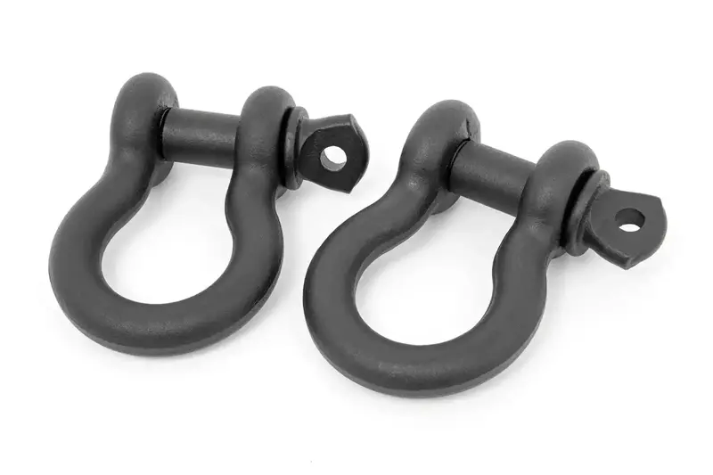 Rough Country Heavy-Duty Cast D-Ring Shackles – 5/8-Inch Pin, Black Finish 1