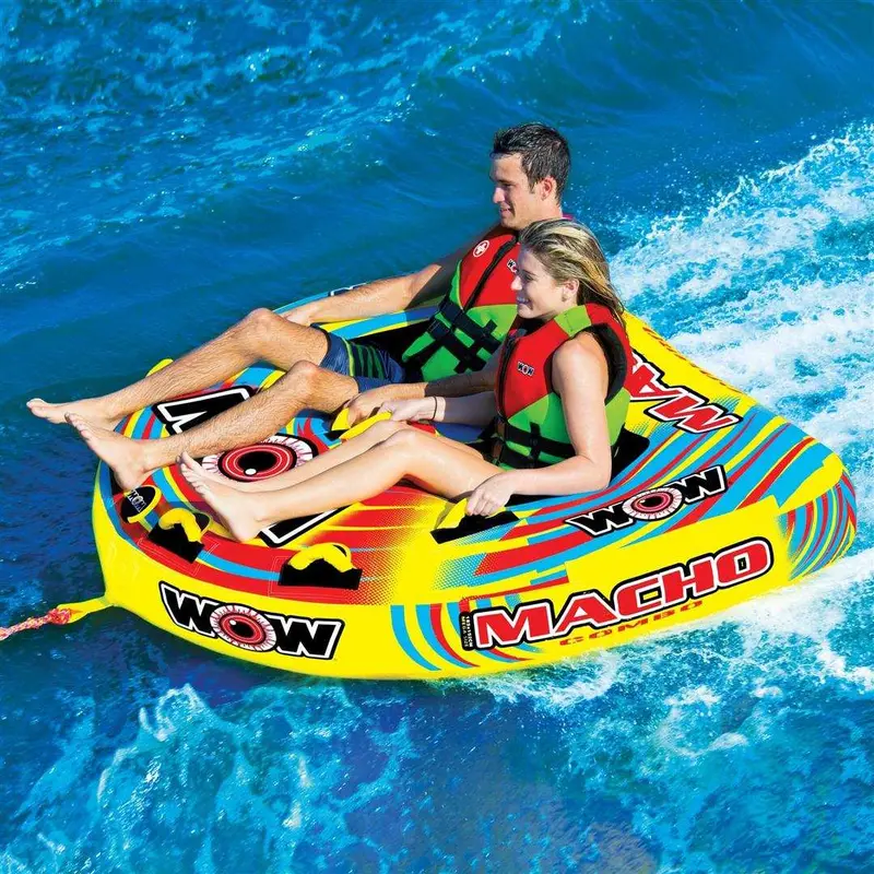 World Of Watersports Multi-Color Towable Tube – Nylon-Reinforced Inflatable Rider For Family Fun 1